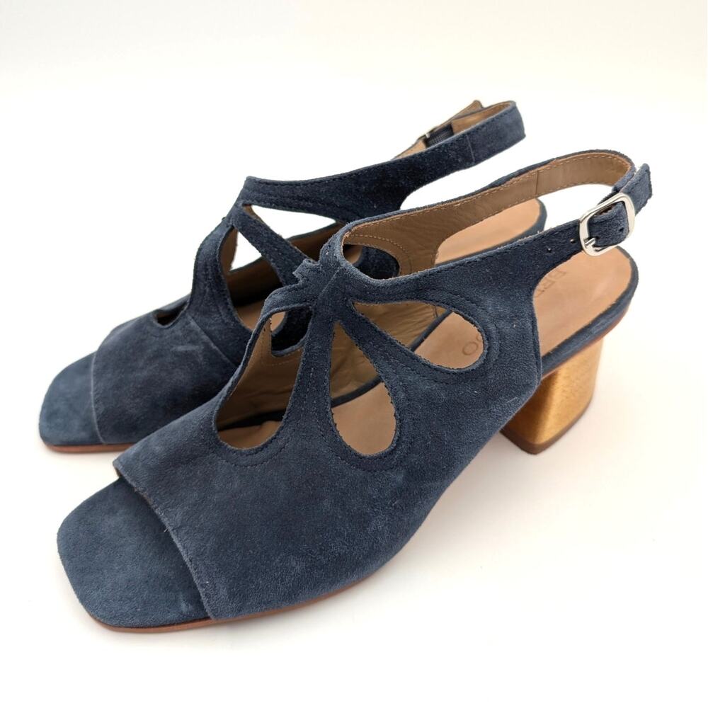 Bernardo Lainey Slingback Sandal Cutouts Women's Navy Blue Size US6M EU37